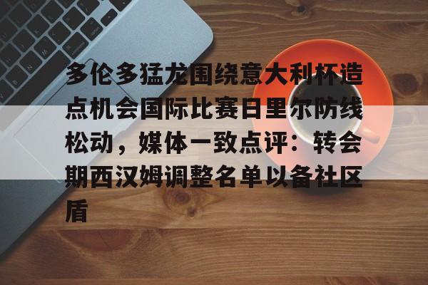 中国九游体育-关于多伦多猛龙围绕意大利杯造点机会国际比赛日里尔防线松动，媒体一致点评：转会期西汉姆调整名单以备社区盾的信息